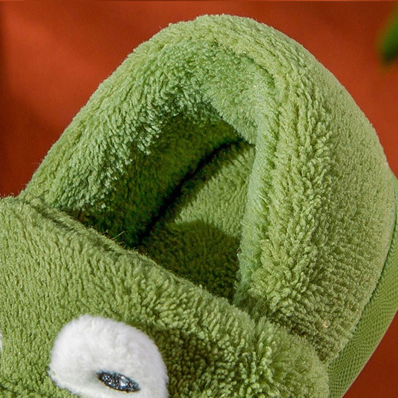 Boys' Dinosaur Slippers with Plush TPR Sole & Alligator/Crocodile Teeth - Warm Winter Indoor/Outdoor, Green & White Low - Top Easy Slip - On for, Cute Dino Footwear for Bedtime & Play - Bako Bako