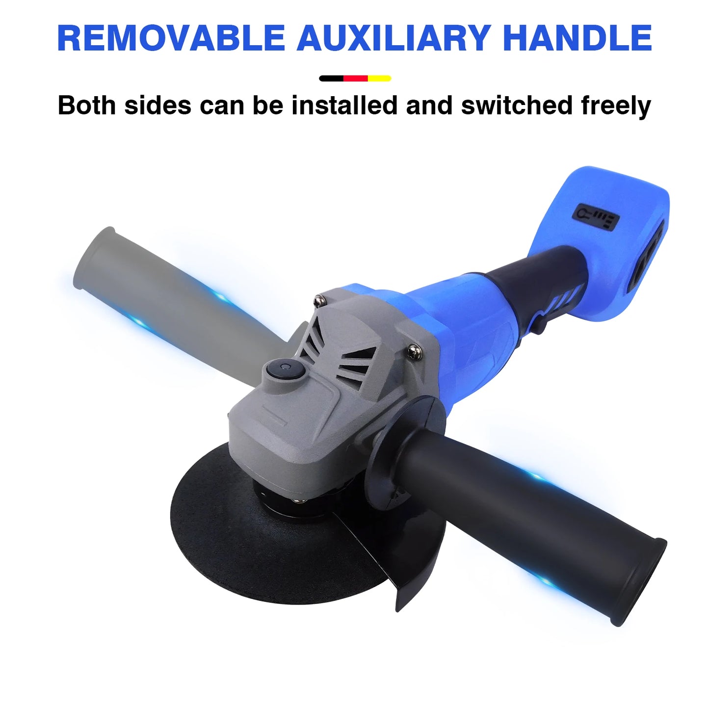 Cordless Angle Grinder 21V Brushless Tool 3000mAh Battery, 2 - Position Adjustable Auxiliary Handle for Cutting/Grinding/Polishing - Bako Bako