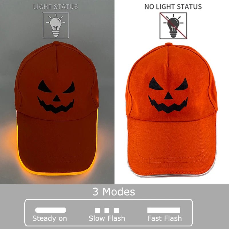 Fashion LED Lighted Up Glow Baseball Cap Snapback Hat Hip - Hop Adjustable Cap Sports Costume Night Running Glow Party Supplies - Bako Bako