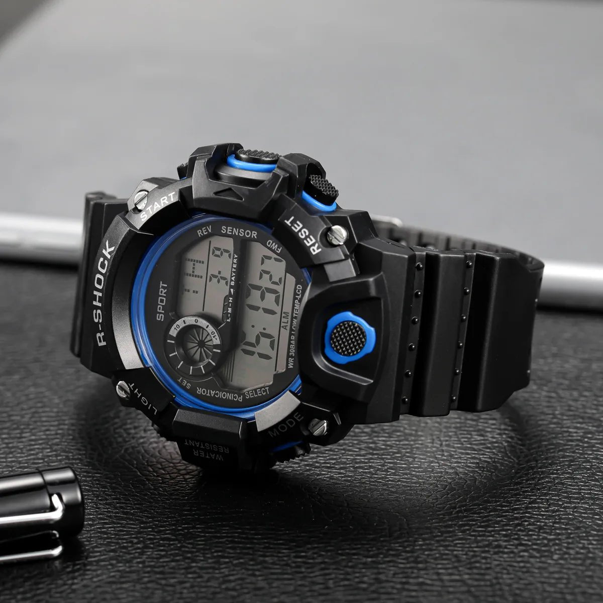 Fashion Men's Watch Sports Electronic Wristwatch Large dial Multifunctional Waterproof Luminous Alarm Kids Male's Military Watch - Bako Bako