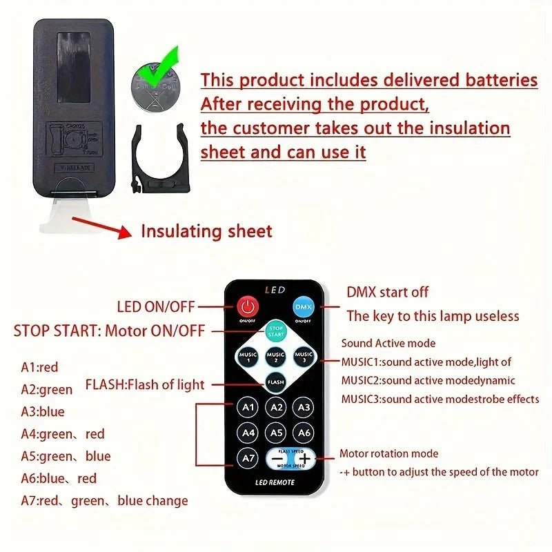 LED NightLights Galaxy Projector Remote Control 5V USB Rechargeable Starry Sky Lamp DMX Sound Active 7 Modes for Kids Room Decor - Bako Bako
