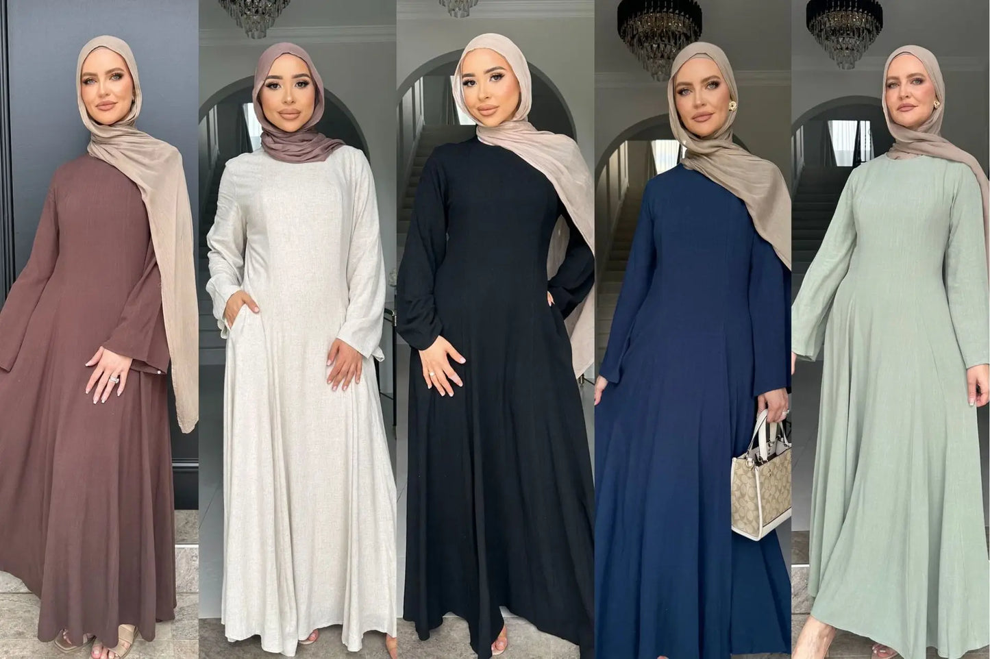 2025 Summer Arabic Muslim Women Modest Dress Eid Dubai Plain Abaya Islam Party Outfit Elegant Holiday Dresses Turkey Kaftan Robe - Bako Bako