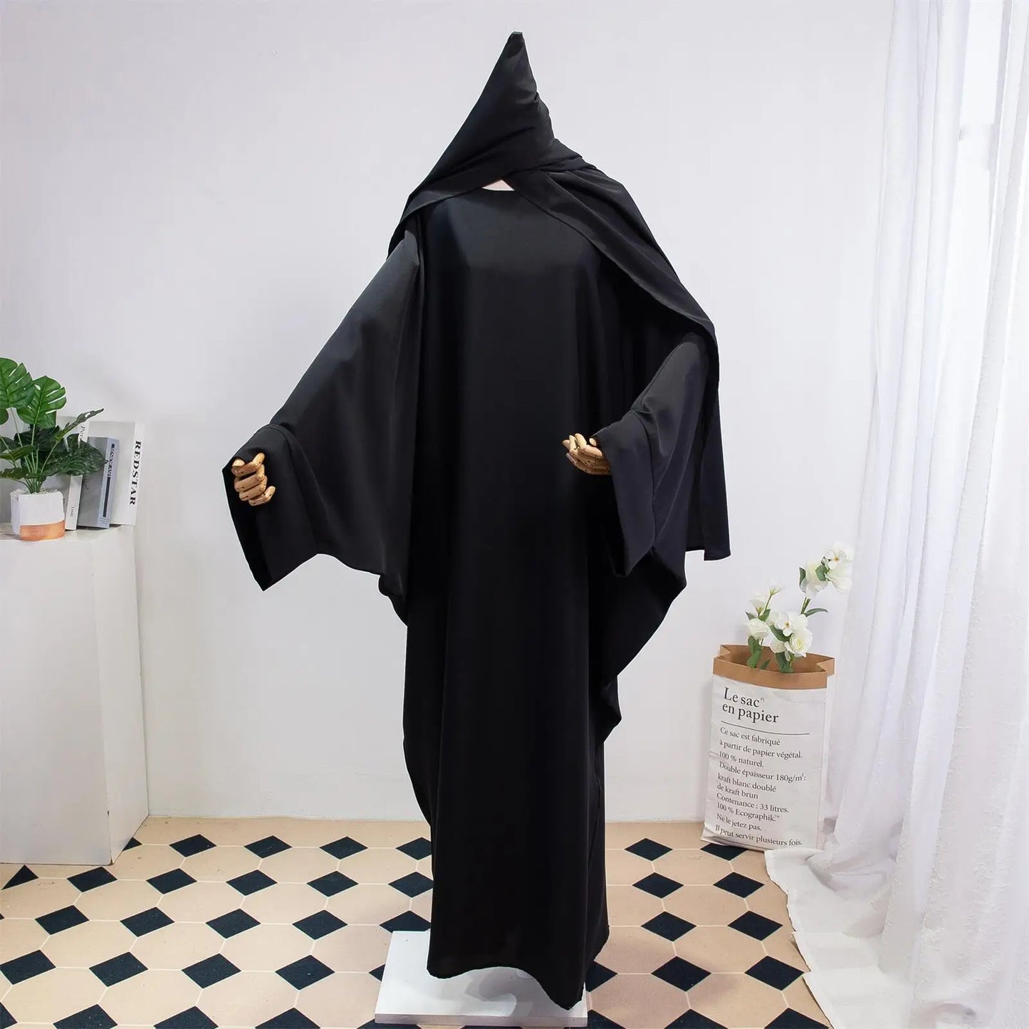 Two Pieces Muslim Abaya Women Jilbab Islamic With Hijab Clothing Dubai Saudi Robe Turkish Modesty Prayer Dresses Loose Kaftans - Bako Bako
