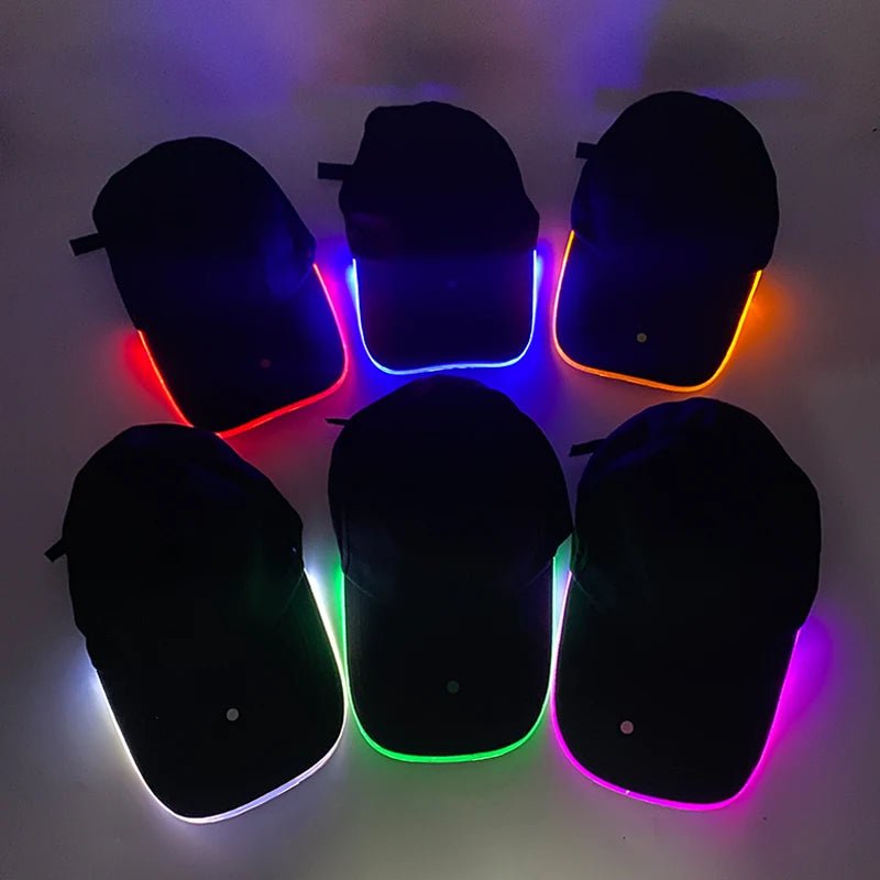 Fashion LED Lighted Up Glow Baseball Cap Snapback Hat Hip - Hop Adjustable Cap Sports Costume Night Running Glow Party Supplies - Bako Bako