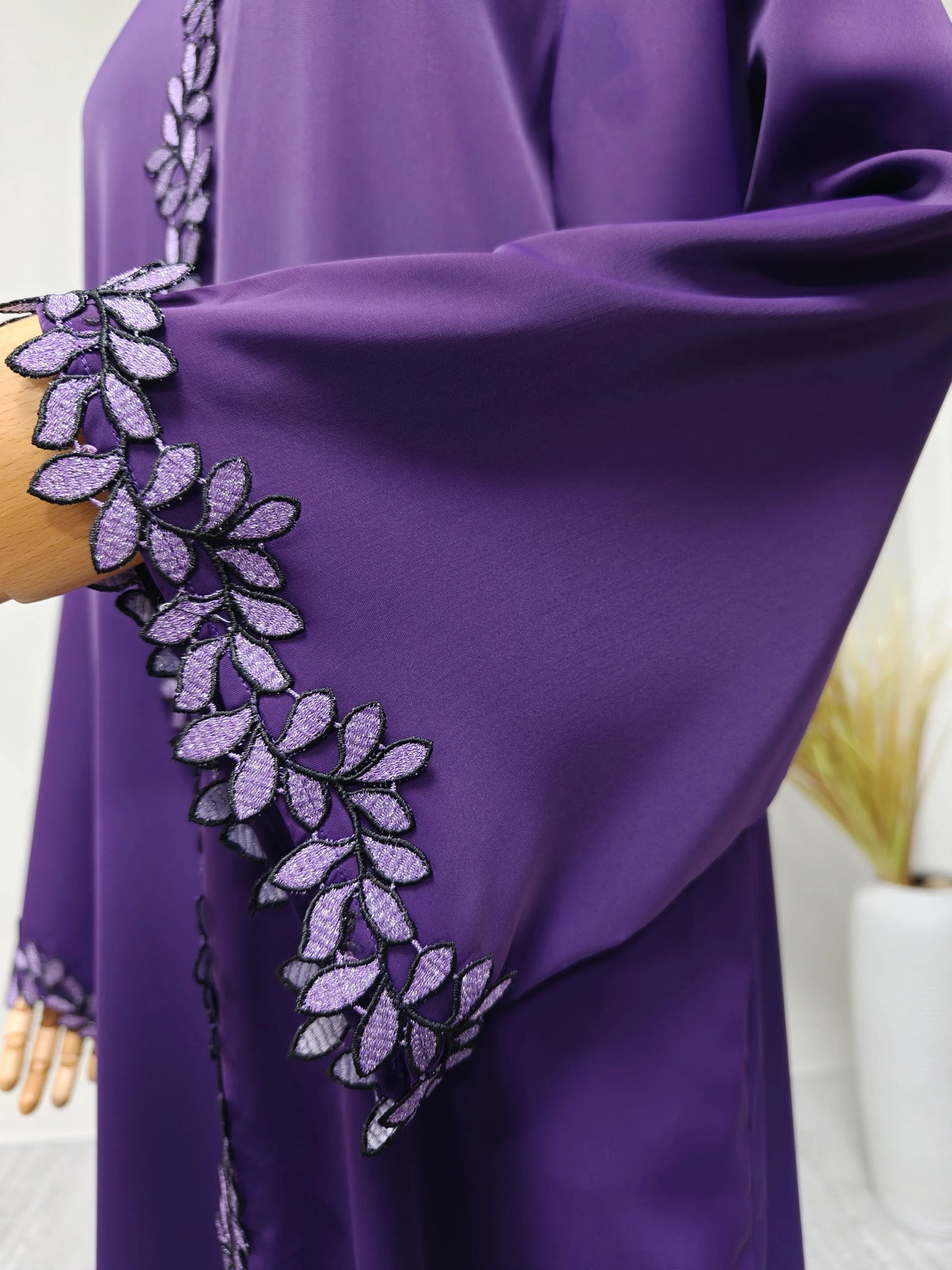 Dubai Elegant Beige Abaya for Muslim Women - Intricately Crafted with Multicolored Embroidery Piece in Islamic Modest Fashion - Bako Bako