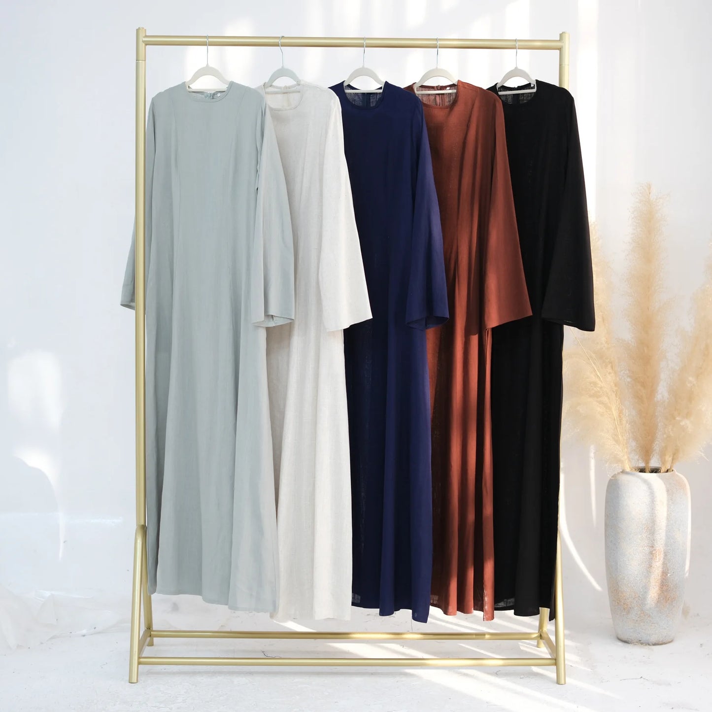 2025 Summer Arabic Muslim Women Modest Dress Eid Dubai Plain Abaya Islam Party Outfit Elegant Holiday Dresses Turkey Kaftan Robe - Bako Bako