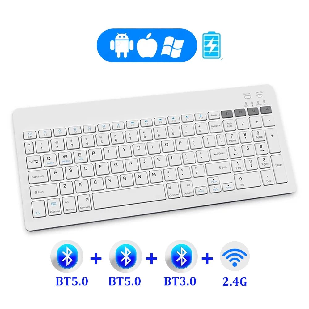 Dual - Mode Bluetooth 5.0 Keyboard 2.4G Wireless Keyboard 3 - BT Rechargeable Gaming Keyboard For Laptop Tablet Android iOS Windows - Bako Bako