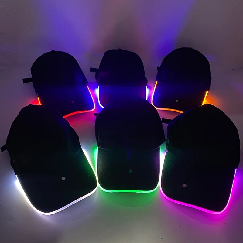 Fashion LED Lighted Up Glow Baseball Cap Snapback Hat Hip - Hop Adjustable Cap Sports Costume Night Running Glow Party Supplies - Bako Bako