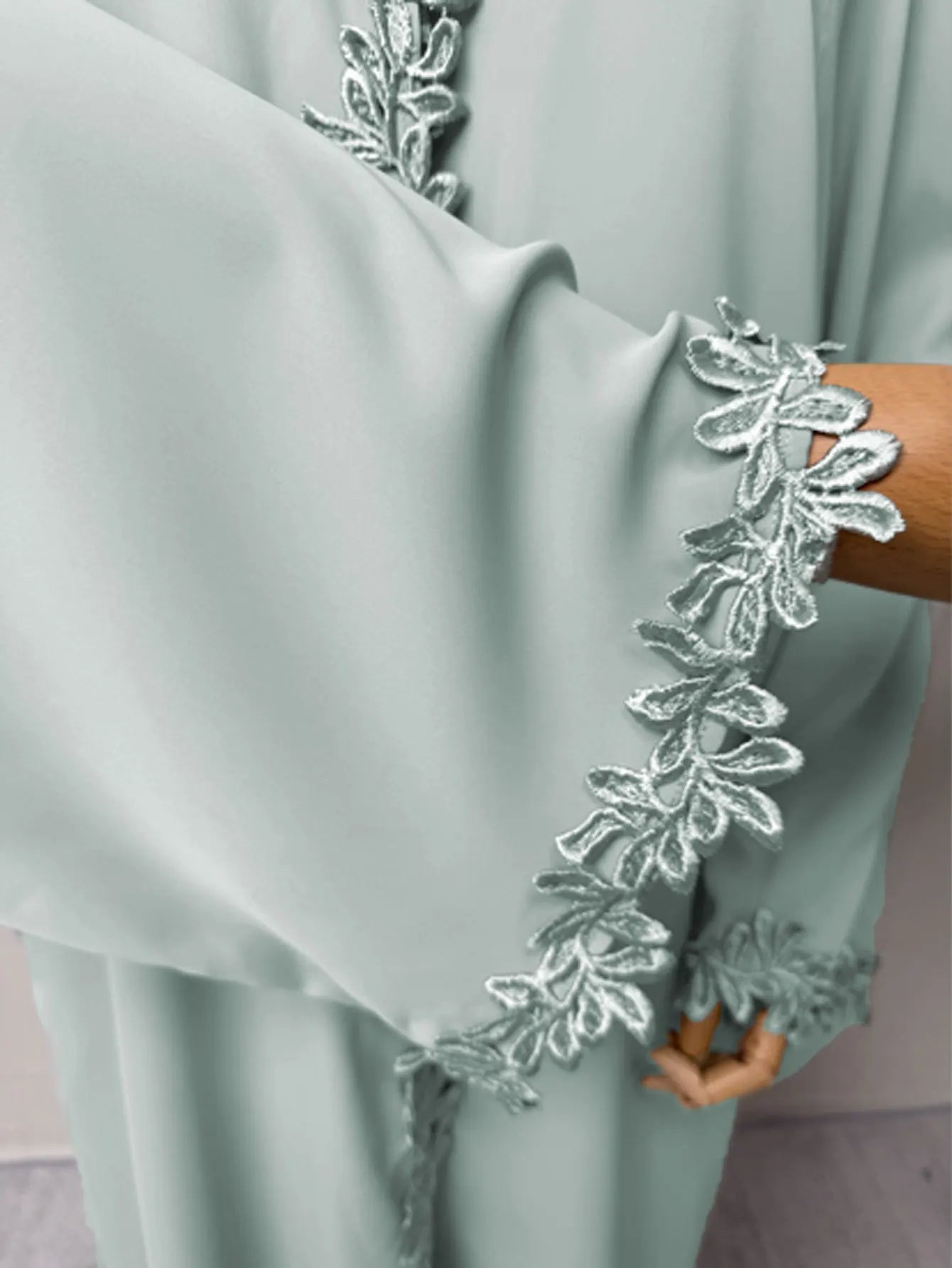 Dubai Elegant Beige Abaya for Muslim Women - Intricately Crafted with Multicolored Embroidery Piece in Islamic Modest Fashion - Bako Bako
