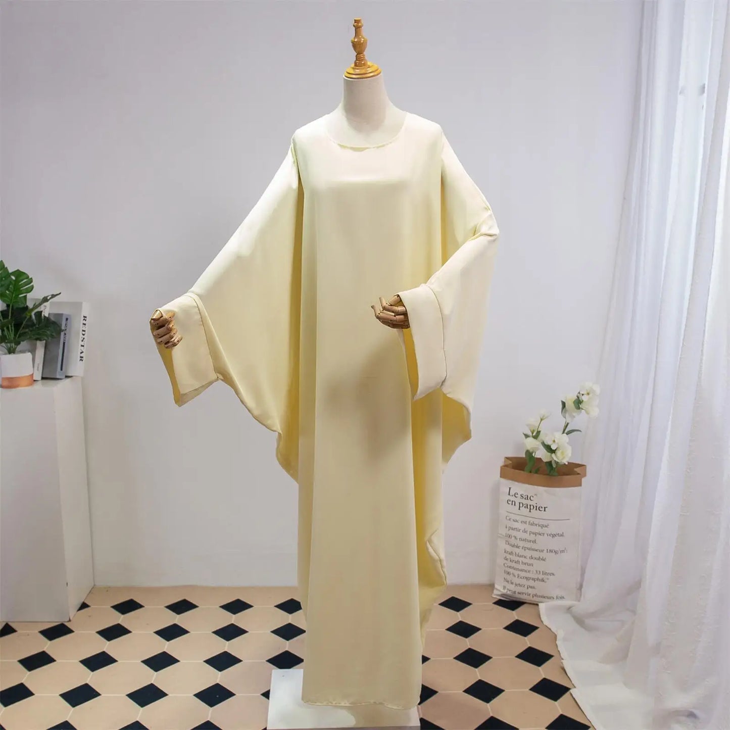 Two Pieces Muslim Abaya Women Jilbab Islamic With Hijab Clothing Dubai Saudi Robe Turkish Modesty Prayer Dresses Loose Kaftans - Bako Bako