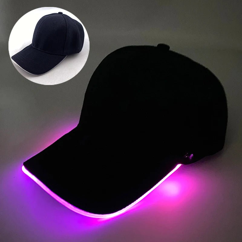 Fashion LED Lighted Up Glow Baseball Cap Snapback Hat Hip - Hop Adjustable Cap Sports Costume Night Running Glow Party Supplies - Bako Bako
