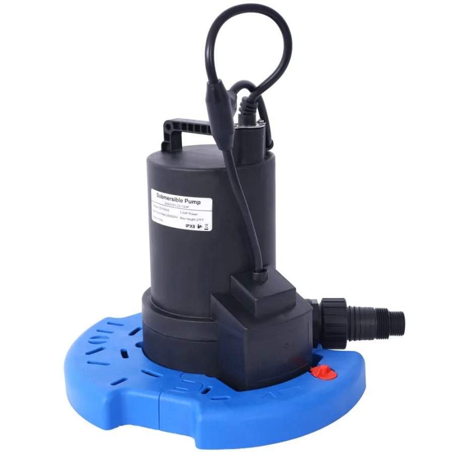1 3 HP Automatic Swimming Pool Cover Pump 120 V Submersible with 3 4 Check Valve Adapter 2500 GPH Water Removal for Pool Hot Tu - Bako Bako