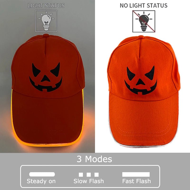 Fashion LED Lighted Up Glow Baseball Cap Snapback Hat Hip - Hop Adjustable Cap Sports Costume Night Running Glow Party Supplies - Bako Bako