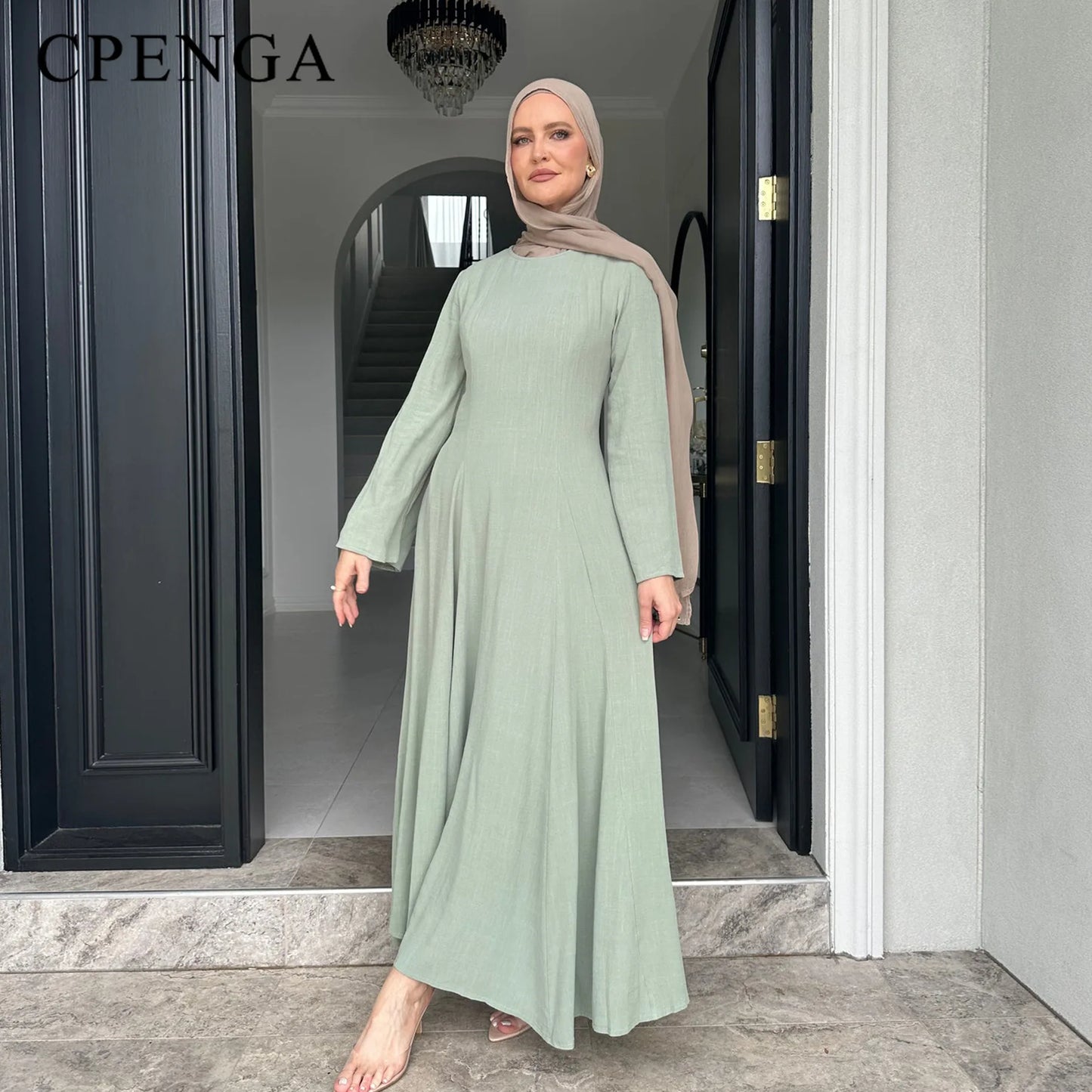 2025 Summer Arabic Muslim Women Modest Dress Eid Dubai Plain Abaya Islam Party Outfit Elegant Holiday Dresses Turkey Kaftan Robe - Bako Bako