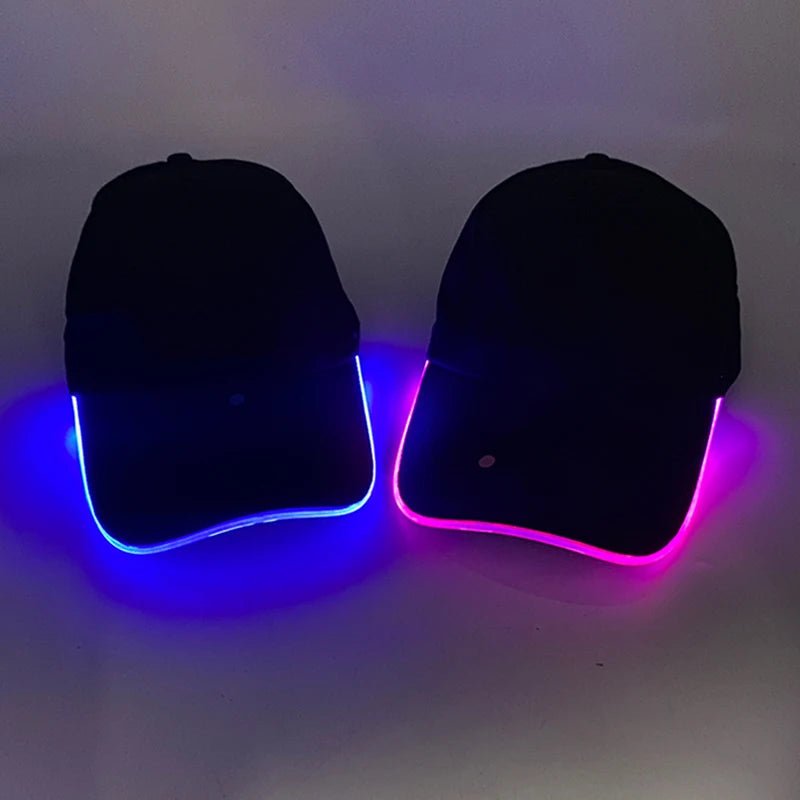 Fashion LED Lighted Up Glow Baseball Cap Snapback Hat Hip - Hop Adjustable Cap Sports Costume Night Running Glow Party Supplies - Bako Bako