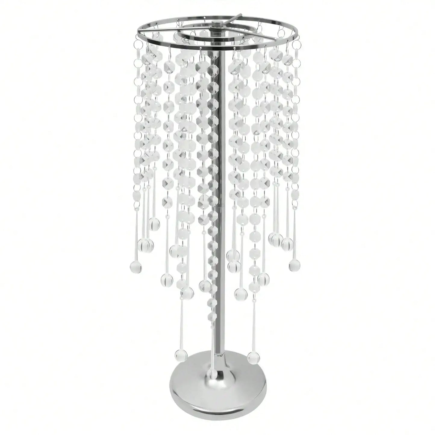 10Pcs Metal Flower Vase Table Decorative Crystal Acrylic Table Centerpieces,Silver Flowers Stand Wedding Reception Centerpieces - Bako Bako