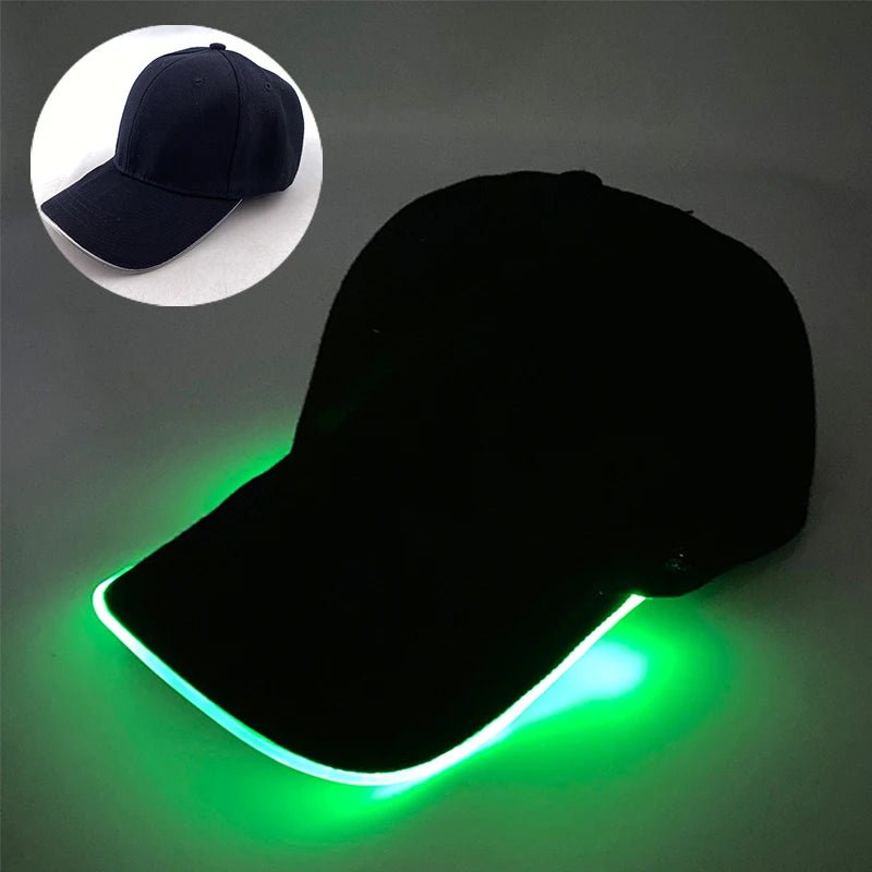 Fashion LED Lighted Up Glow Baseball Cap Snapback Hat Hip - Hop Adjustable Cap Sports Costume Night Running Glow Party Supplies - Bako Bako