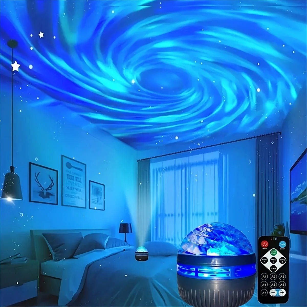 LED NightLights Galaxy Projector Remote Control 5V USB Rechargeable Starry Sky Lamp DMX Sound Active 7 Modes for Kids Room Decor - Bako Bako