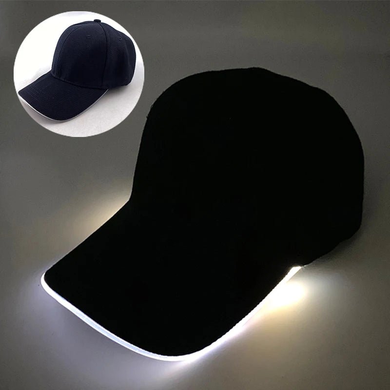 Fashion LED Lighted Up Glow Baseball Cap Snapback Hat Hip - Hop Adjustable Cap Sports Costume Night Running Glow Party Supplies - Bako Bako