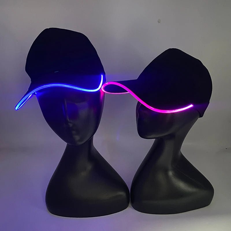 Fashion LED Lighted Up Glow Baseball Cap Snapback Hat Hip - Hop Adjustable Cap Sports Costume Night Running Glow Party Supplies - Bako Bako