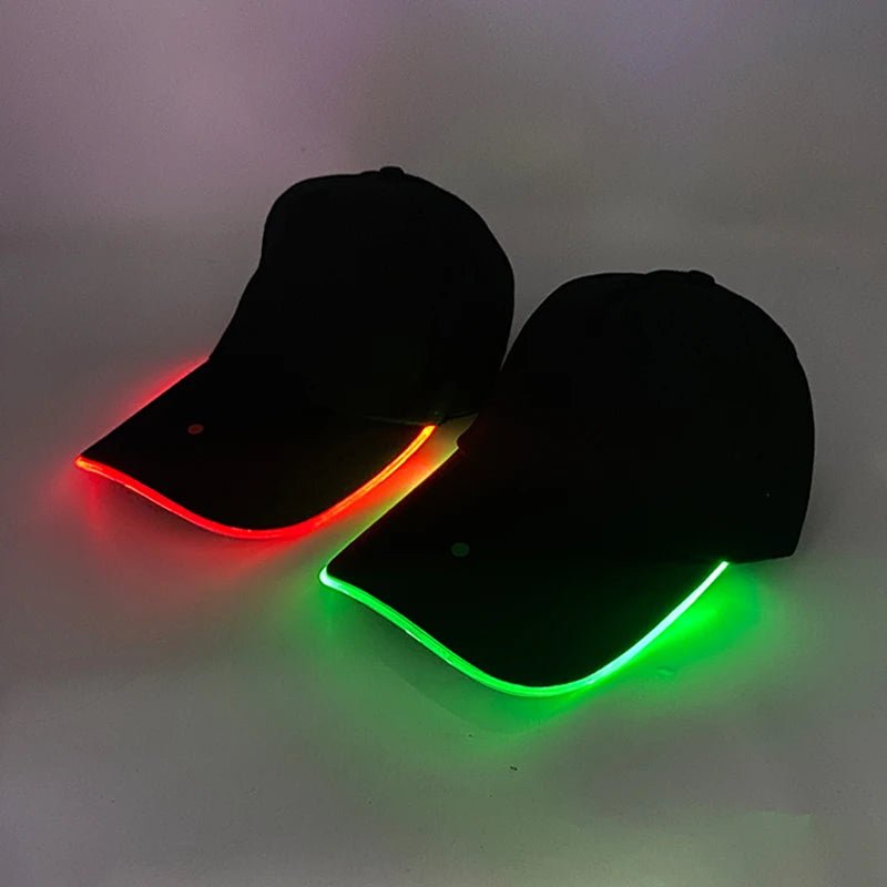 Fashion LED Lighted Up Glow Baseball Cap Snapback Hat Hip - Hop Adjustable Cap Sports Costume Night Running Glow Party Supplies - Bako Bako