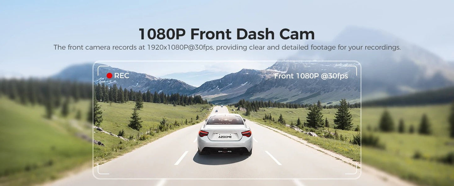 AZDOME Dash Cam M17 1080P Front Cam Built - in ADAS GPS Car Camera 24H Parking Monitor Night Vision Car DVR WIFI APP 150°FOV - Bako Bako