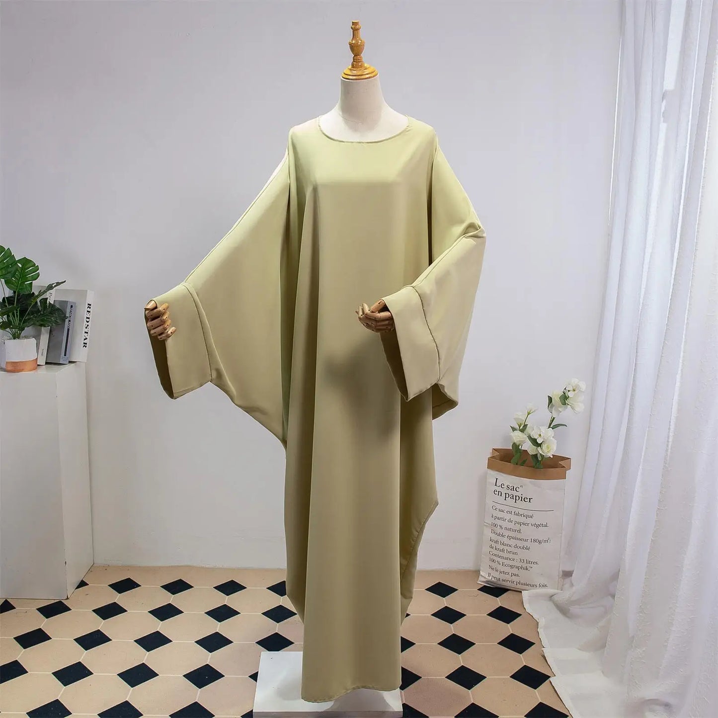 Two Pieces Muslim Abaya Women Jilbab Islamic With Hijab Clothing Dubai Saudi Robe Turkish Modesty Prayer Dresses Loose Kaftans - Bako Bako