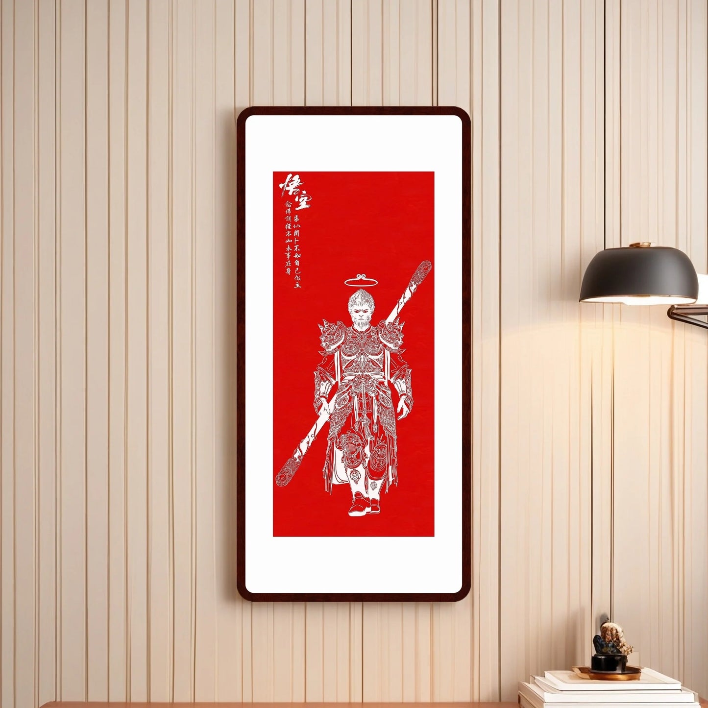 WukongTayin Energy Painting Chinese traditional Painting wall artoffice, restaurant Business Red siz37.8X15.7 inch (96X40cm) - Bako Bako