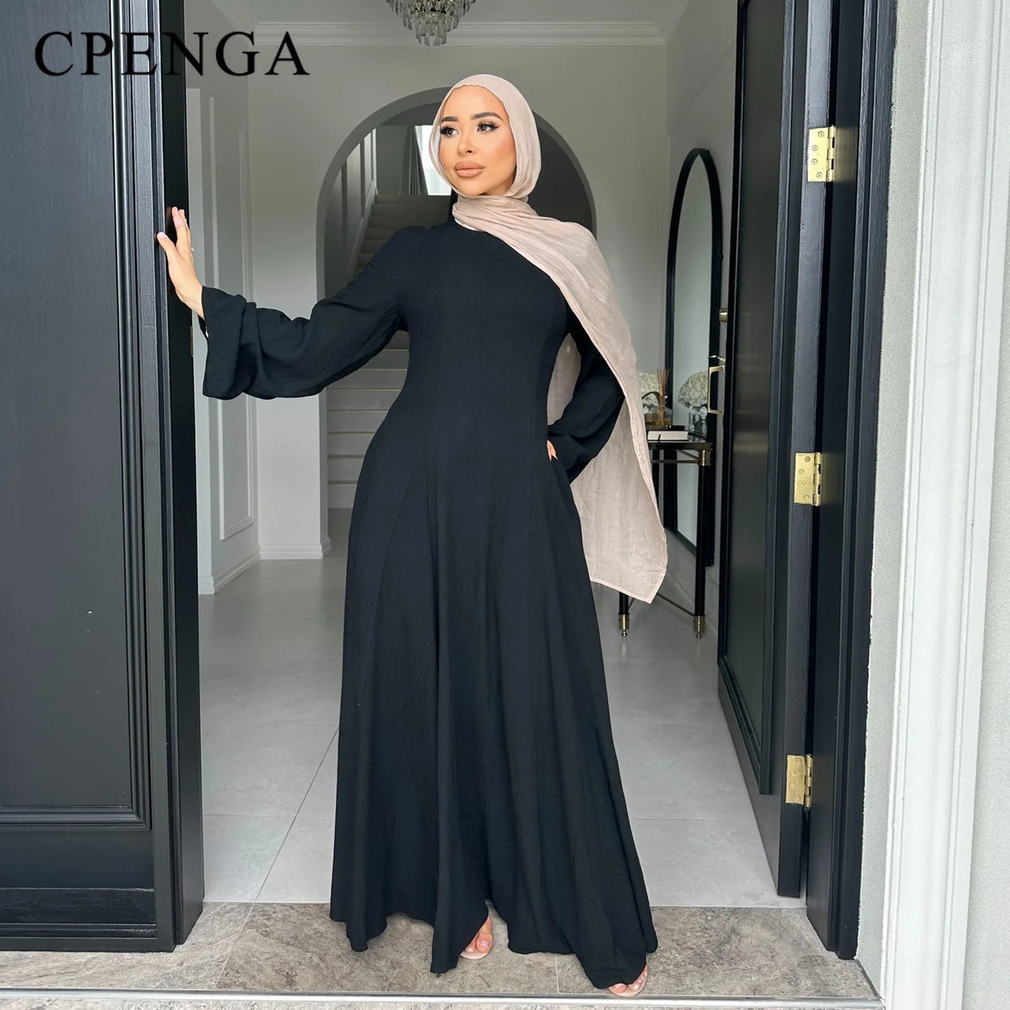 2025 Summer Arabic Muslim Women Modest Dress Eid Dubai Plain Abaya Islam Party Outfit Elegant Holiday Dresses Turkey Kaftan Robe - Bako Bako