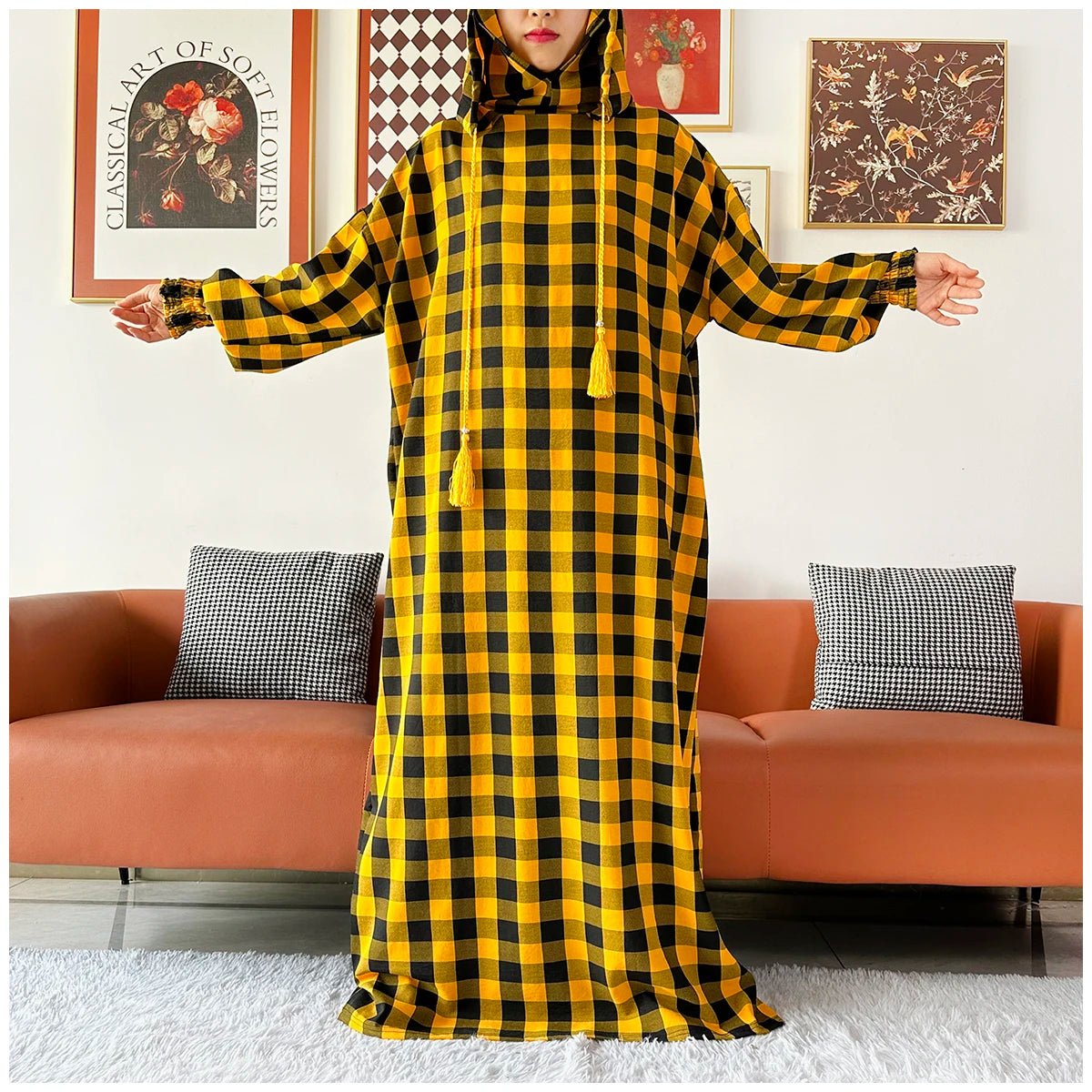 Latest Ramadan Women Abaya Two Hats Dubai Turkey Islam Prayer Clothes Sanding Cotton Fabric Dresses Islam Women Dress Kaftan - Bako Bako