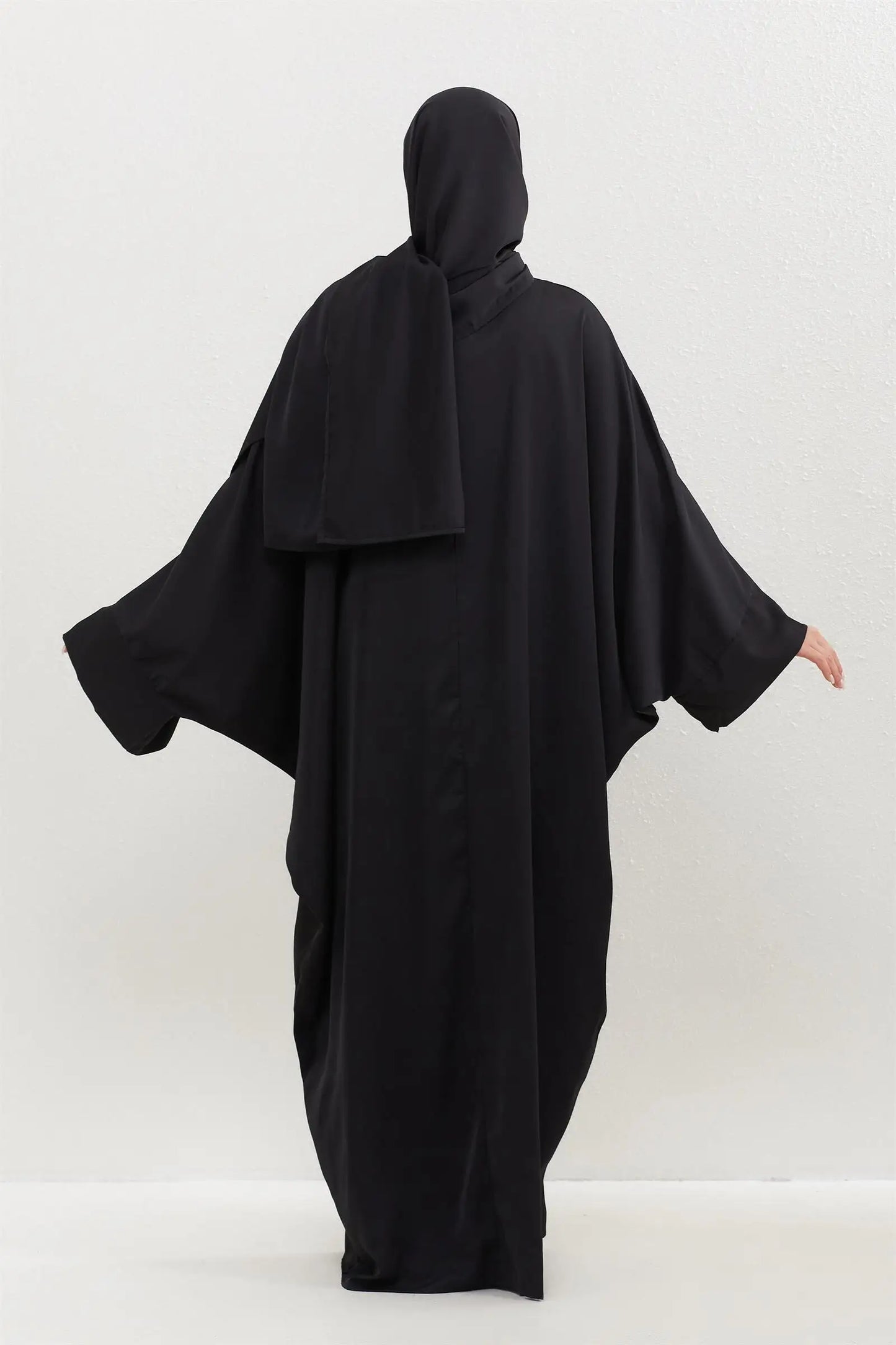 Two Pieces Muslim Abaya Women Jilbab Islamic With Hijab Clothing Dubai Saudi Robe Turkish Modesty Prayer Dresses Loose Kaftans - Bako Bako