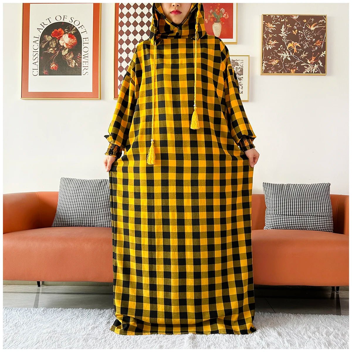 Latest Ramadan Women Abaya Two Hats Dubai Turkey Islam Prayer Clothes Sanding Cotton Fabric Dresses Islam Women Dress Kaftan - Bako Bako
