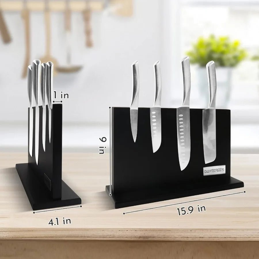 Large Black Magnetic Knife Holder 16 Inch XXL Magnetic Knife Block Kitchen Counter Universal Knife Display Rack Multifunctional - Bako Bako