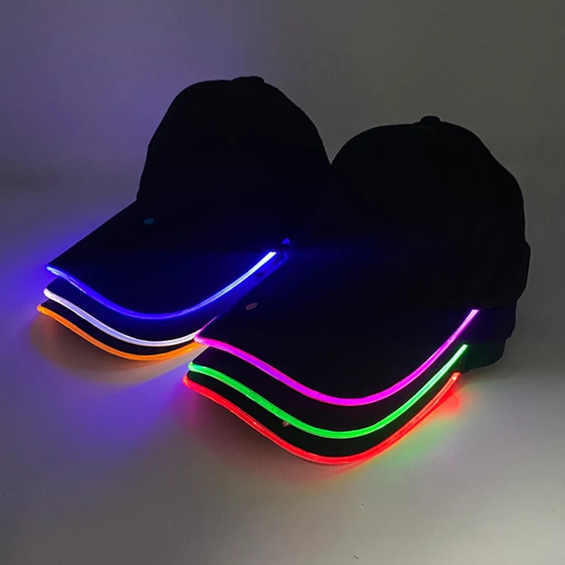 Fashion LED Lighted Up Glow Baseball Cap Snapback Hat Hip - Hop Adjustable Cap Sports Costume Night Running Glow Party Supplies - Bako Bako