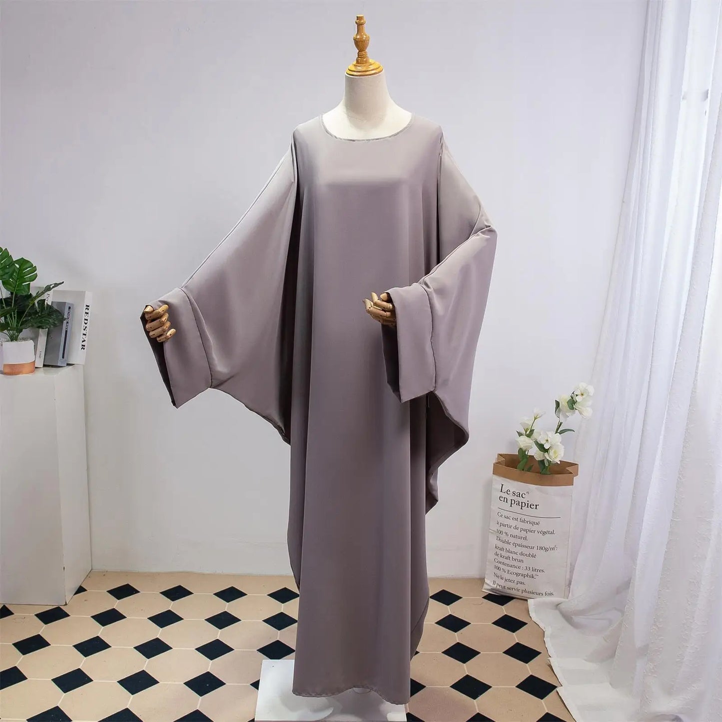 Two Pieces Muslim Abaya Women Jilbab Islamic With Hijab Clothing Dubai Saudi Robe Turkish Modesty Prayer Dresses Loose Kaftans - Bako Bako