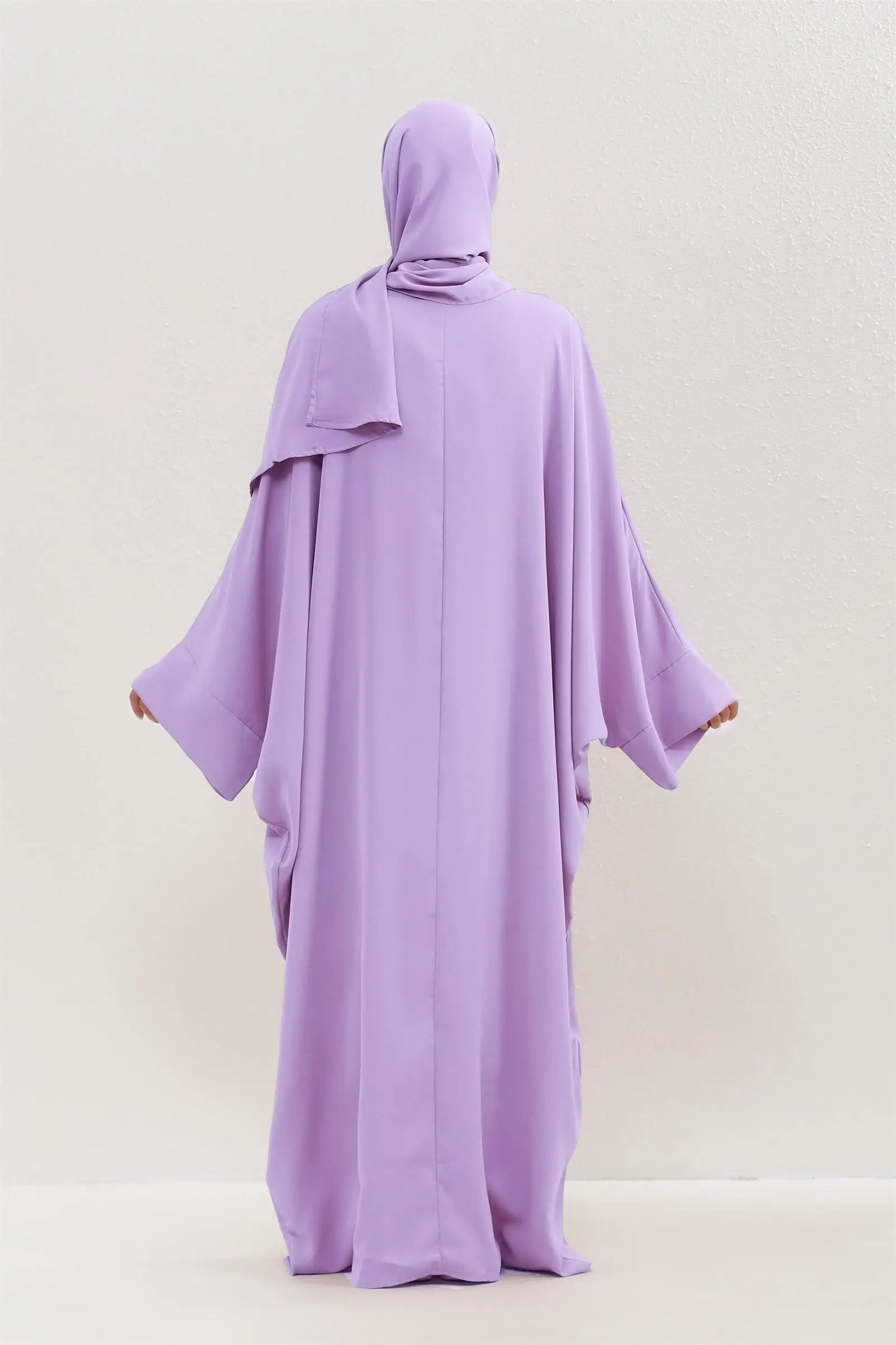Two Pieces Muslim Abaya Women Jilbab Islamic With Hijab Clothing Dubai Saudi Robe Turkish Modesty Prayer Dresses Loose Kaftans - Bako Bako