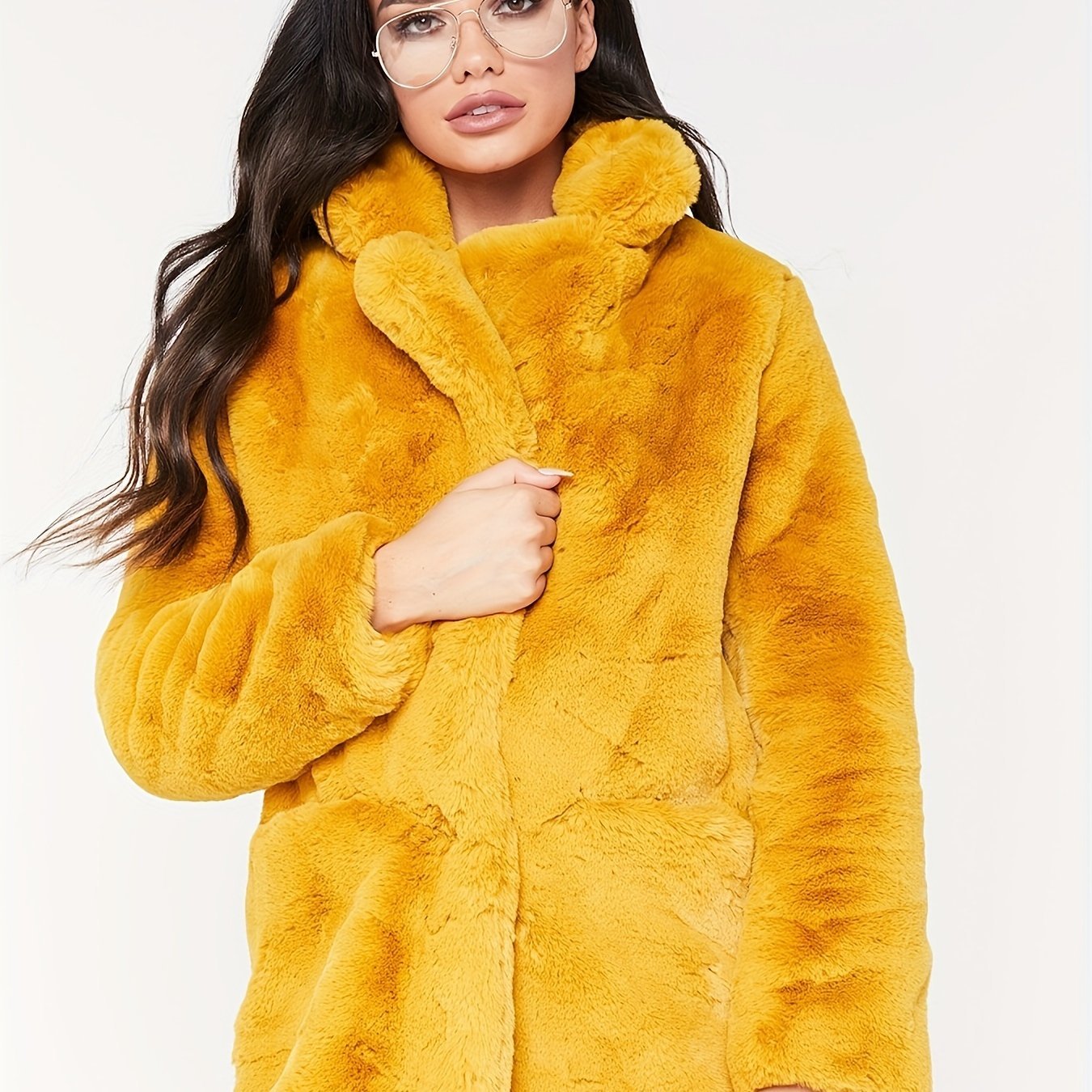 Winter Warm Plush Loose Coat, Casual Long Sleeve Fashion Teddy Outerwear, Women's Clothing - Bako Bako