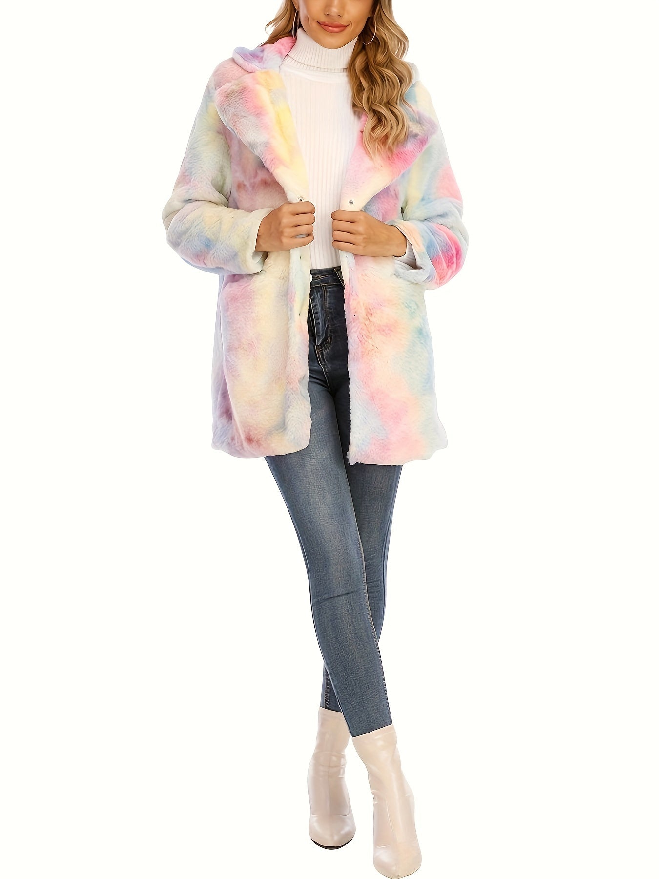Winter Warm Plush Loose Coat, Casual Long Sleeve Fashion Teddy Outerwear, Women's Clothing - Bako Bako