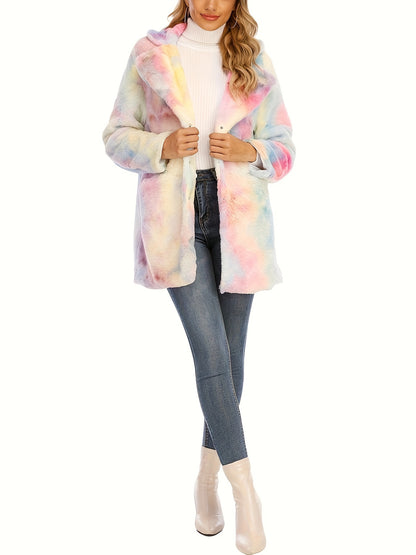 Winter Warm Plush Loose Coat, Casual Long Sleeve Fashion Teddy Outerwear, Women's Clothing - Bako Bako