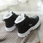 [Warm Fleece - Lined Winter Boots] Warm Fleece - Lined Women's Winter High - Top Boots - Thick Rubber Sole, Lace - Up Casual Style, White & Beige, Perfect for Cold Weather Comfort - Bako Bako