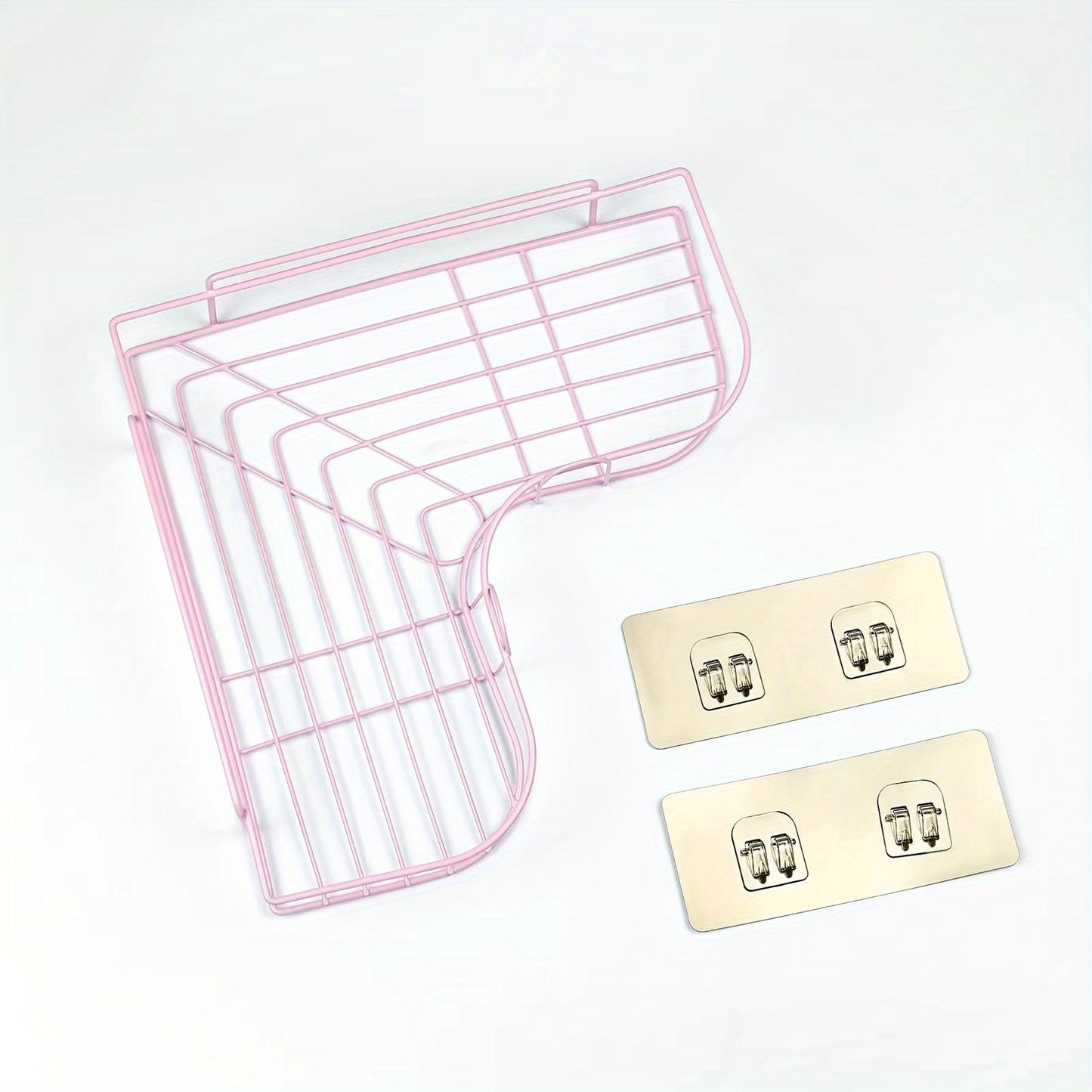 [Cast Iron Shower Shelf] 1pc Cast Iron Corner Shower Shelf - No - Drill Wall Mounted Black Wire Mesh Bathroom Storage Rack for Easy Access & Organization, Perfect for Shampoo, Conditioner, and Soap, Bathroom Storage Solution | - Bako Bako