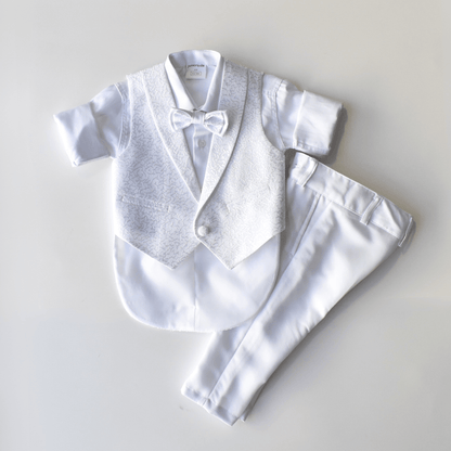 Archie's Penguin Tail Vest Set - Baptism BoysJuniorKidsBako