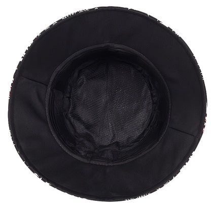 1 Men's "What" Graffiti - Style Bucket Hat - Streetwear Polyester, Hand - Washable, Black with Colorful Typography & Graphics, Perfect for Trendy Outfits - Bako Bako