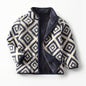 New Boys Vintage Plaid Printed Casual Thickened Warm Stand Collar Zipper Jacket - Bako Bako
