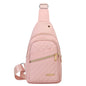 Large Capacity Chest Bag for Women - Adjustable Embroidered Crossbody Bag with Zipper Closure, Polyester Lining, Foldable, and Random Printing - Urban Solid Color Nylon Bag with Comfortable Strap - Bako Bako