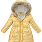 Children's Winter New Style Thickened Glossy Hooded Jacket for Boys and Girls, Mid - Length - Bako Bako