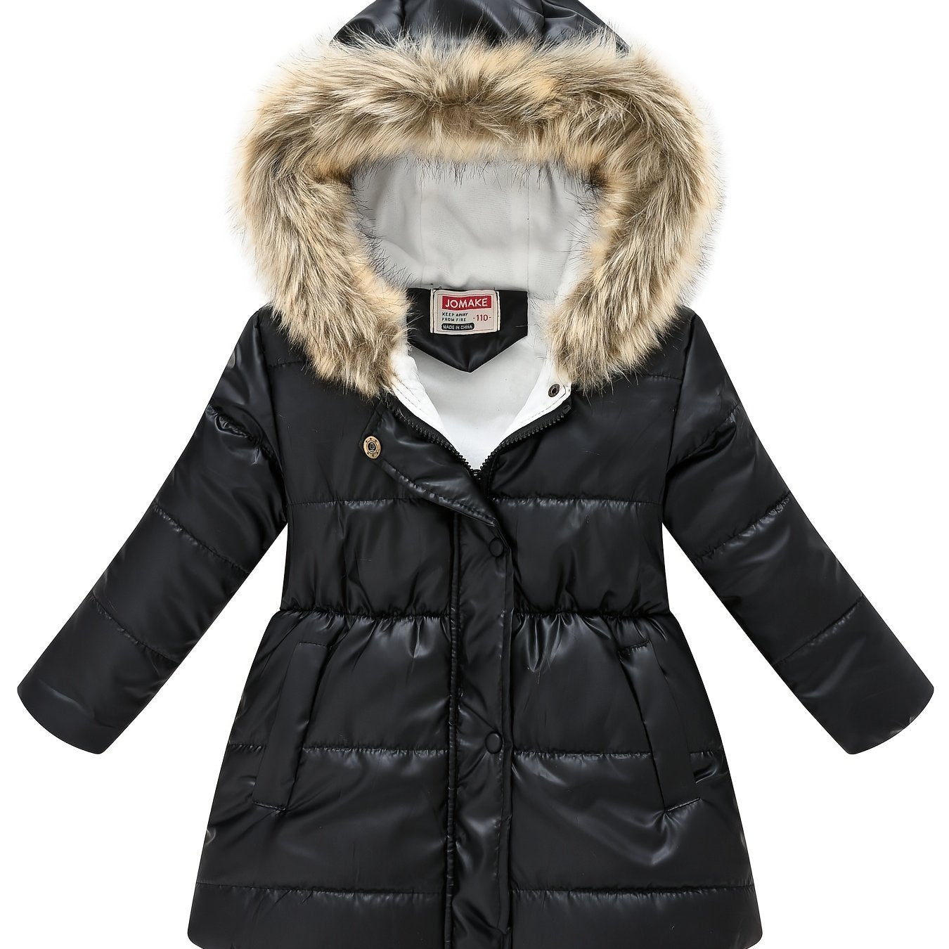 Children's Winter New Style Thickened Glossy Hooded Jacket for Boys and Girls, Mid - Length - Bako Bako