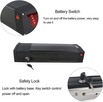 Rear Rack eBike Battery 21700 18650 52V 48V 27Ah 72V 20Ah with Rack no Rack Optional for 1500W 1000W 750W 500W 24" - 28 inch - Bako Bako