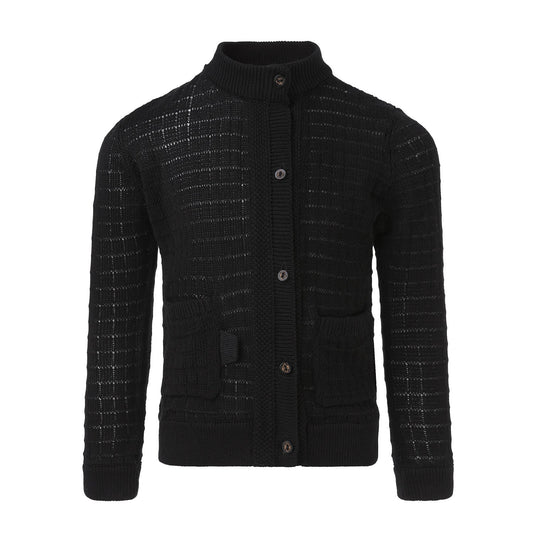Balck Summer Cardigan with Front Buttons Fastening - SweaterInfantium VictoriaBako