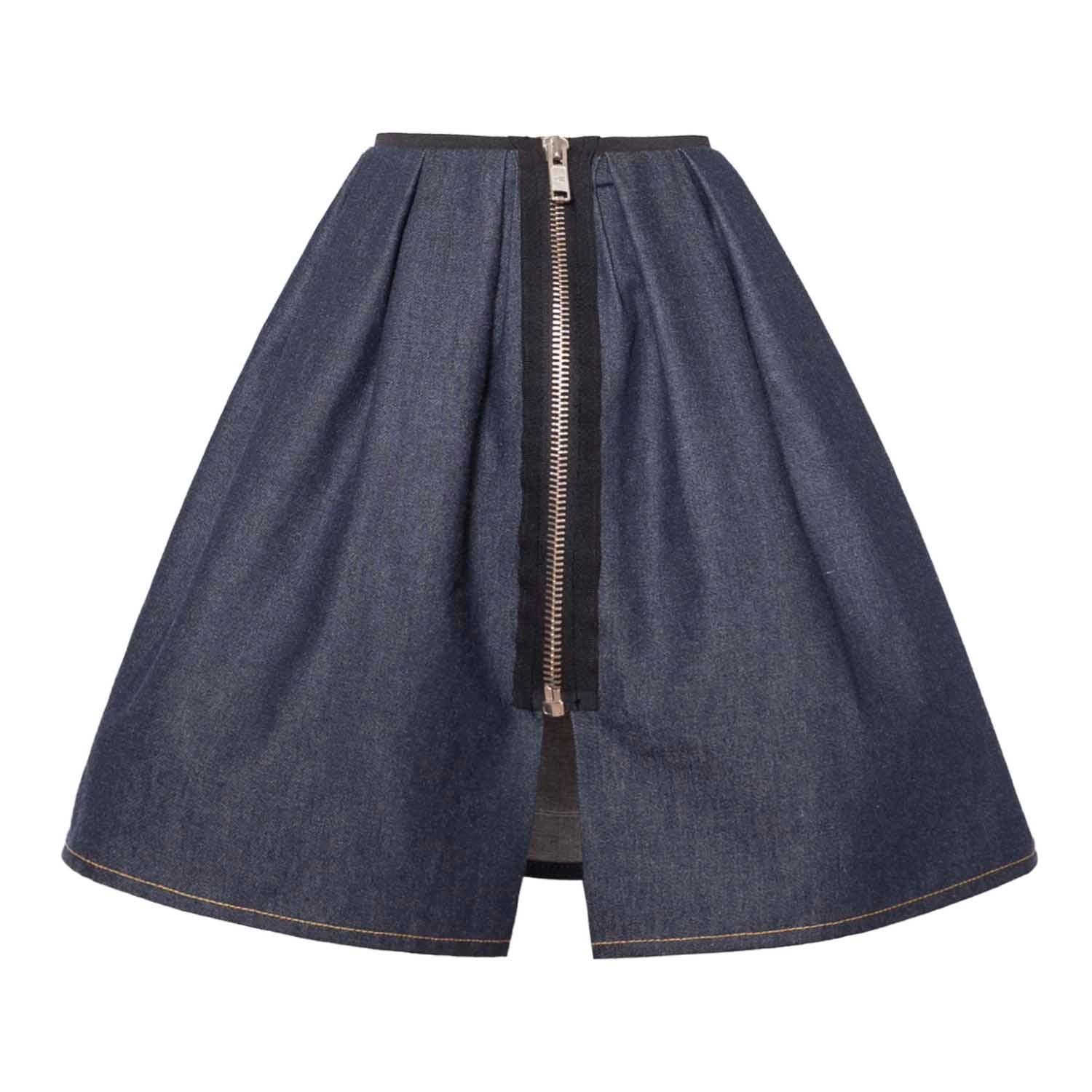 Blue Denim Skirt with Appliqué - SkirtInfantium VictoriaBako